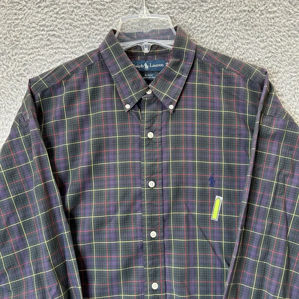 Polo Ralph Lauren‎ Shirt Mens Extra Large Blake Plaid Button Down Lightweight